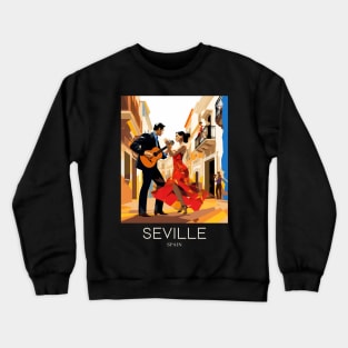 A Pop Art Travel Print of Seville - Spain Crewneck Sweatshirt